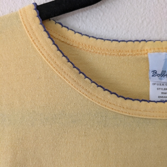 Vintage Bobbie Brooks Butter Yellow Sunflower/Butterfly Tee Shirt sz S - Picture 6 of 11
